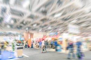 personalise your trade show stand stock image